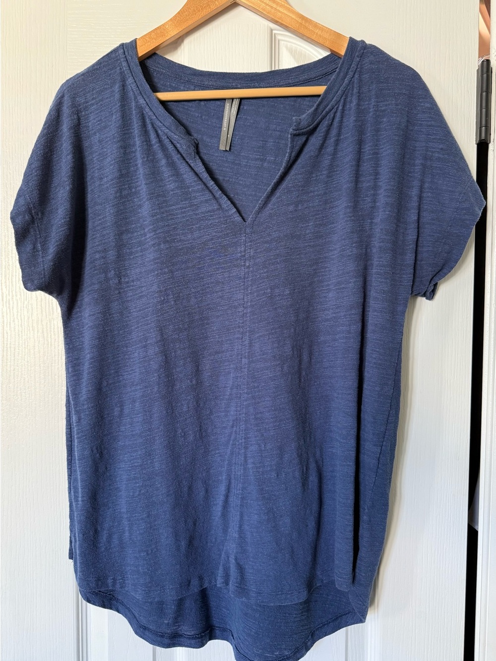 Anthropologie Navy Short Sleeve V-Neck Tunic Tee